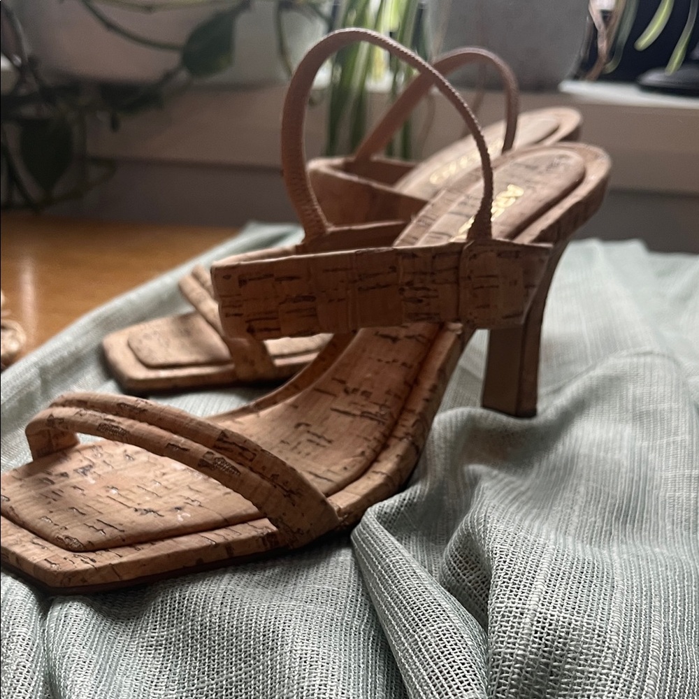 Tan Cork Women's Sandals - Picture 2 of 6